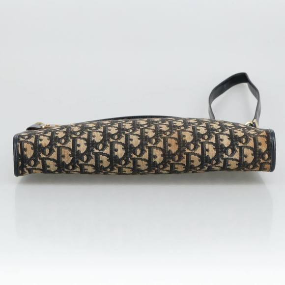 Christian Dior Trotter Canvas Shoulder Bag Navy Gold Auth ep6208 - Picture 9 of 16